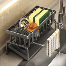 Kitchen Spice Storage Shelf with Drainage Rack, Installation Sink Organizer
