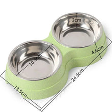 Small Dog Accessories Double Pet Bowls | Stainless Steel Pet Drinking Dish Feeder