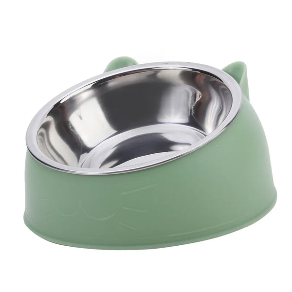 Cat Bowl Lovely Creative Inclined Kitten Puppy Food Feeding Bowls