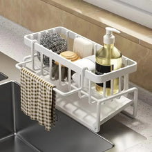 Kitchen Spice Storage Shelf with Drainage Rack, Installation Sink Organizer