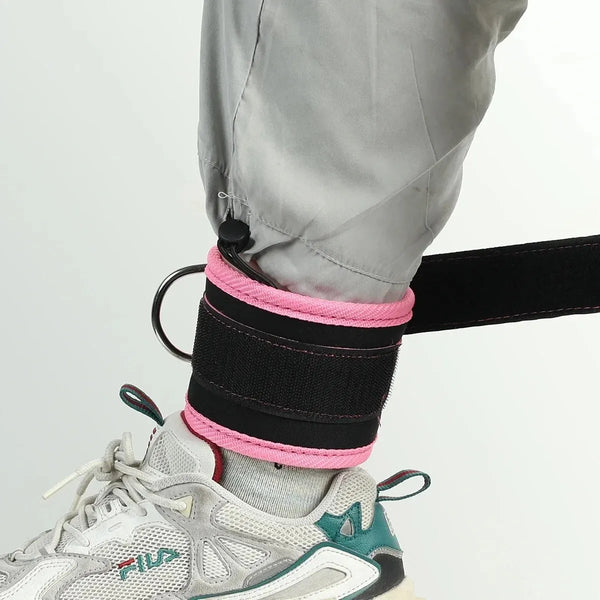 Fitness Ankle Straps Adjustable D-Ring Support Cuffs